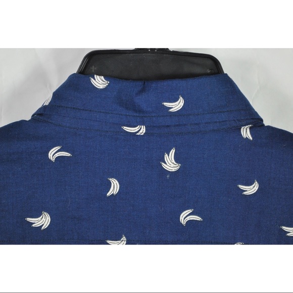 Bonobos Dark Blue Bananas Button Front Shirt - Picture 4 of 5